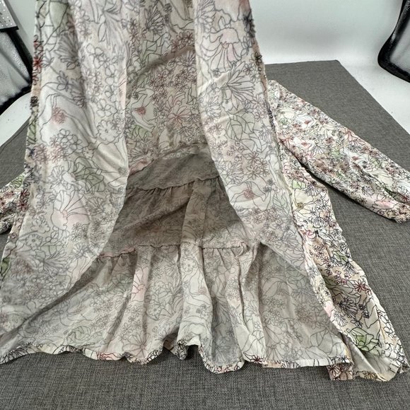 Arizona Jean Boho Dress Floral long Sleeve Small Off The Shoulder Ruffled/Pleate - Picture 8 of 13